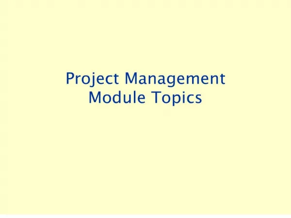 project management module topics