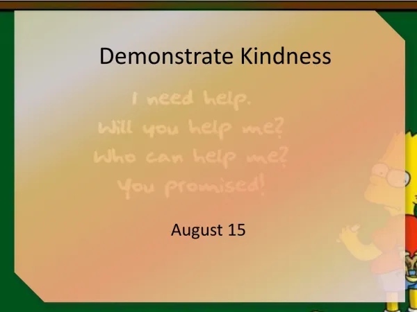 Demonstrate Kindness