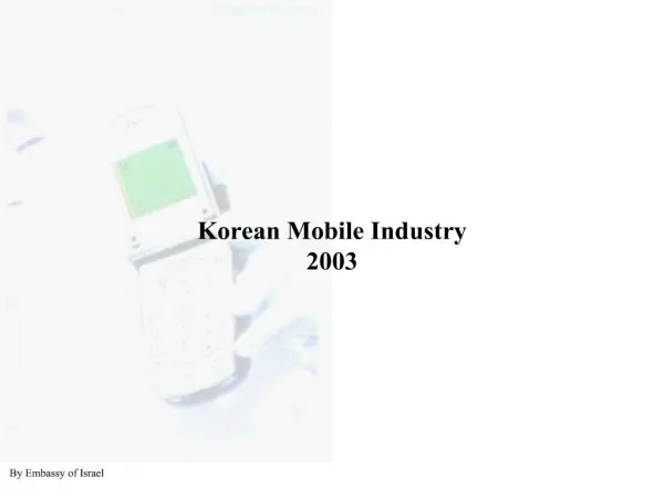 korean mobile industry 2003