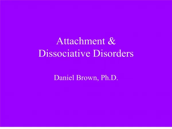 attachment dissociative disorders