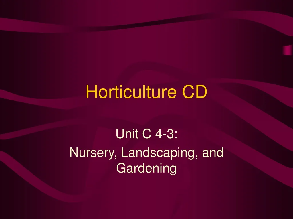 horticulture cd