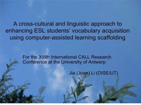 a cross-cultural and linguistic approach to enhancing esl students vocabulary acquisition using computer-assisted learn