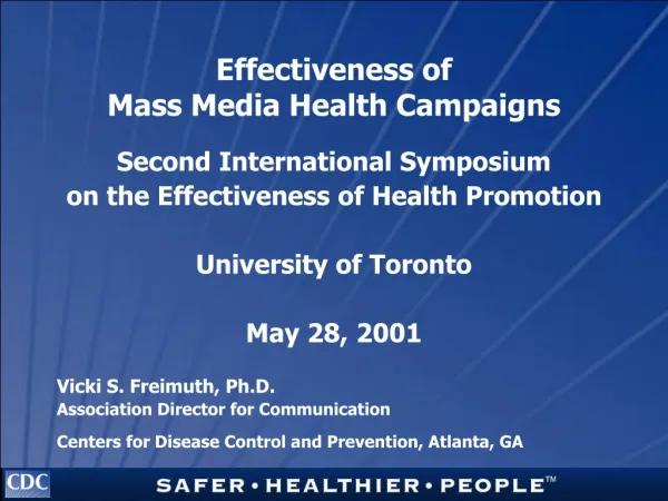 Effectiveness of Mass Media Health Campaigns