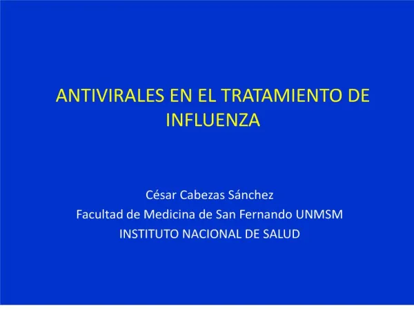 antivirales en el tratamiento de influenza