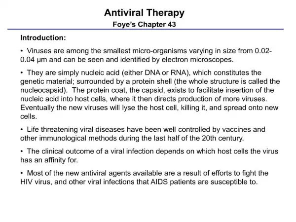 antiviral therapy foye s chapter 43