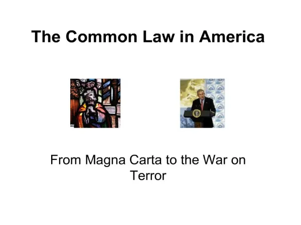 the common law in america