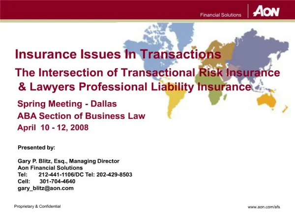 insurance issues in transactions