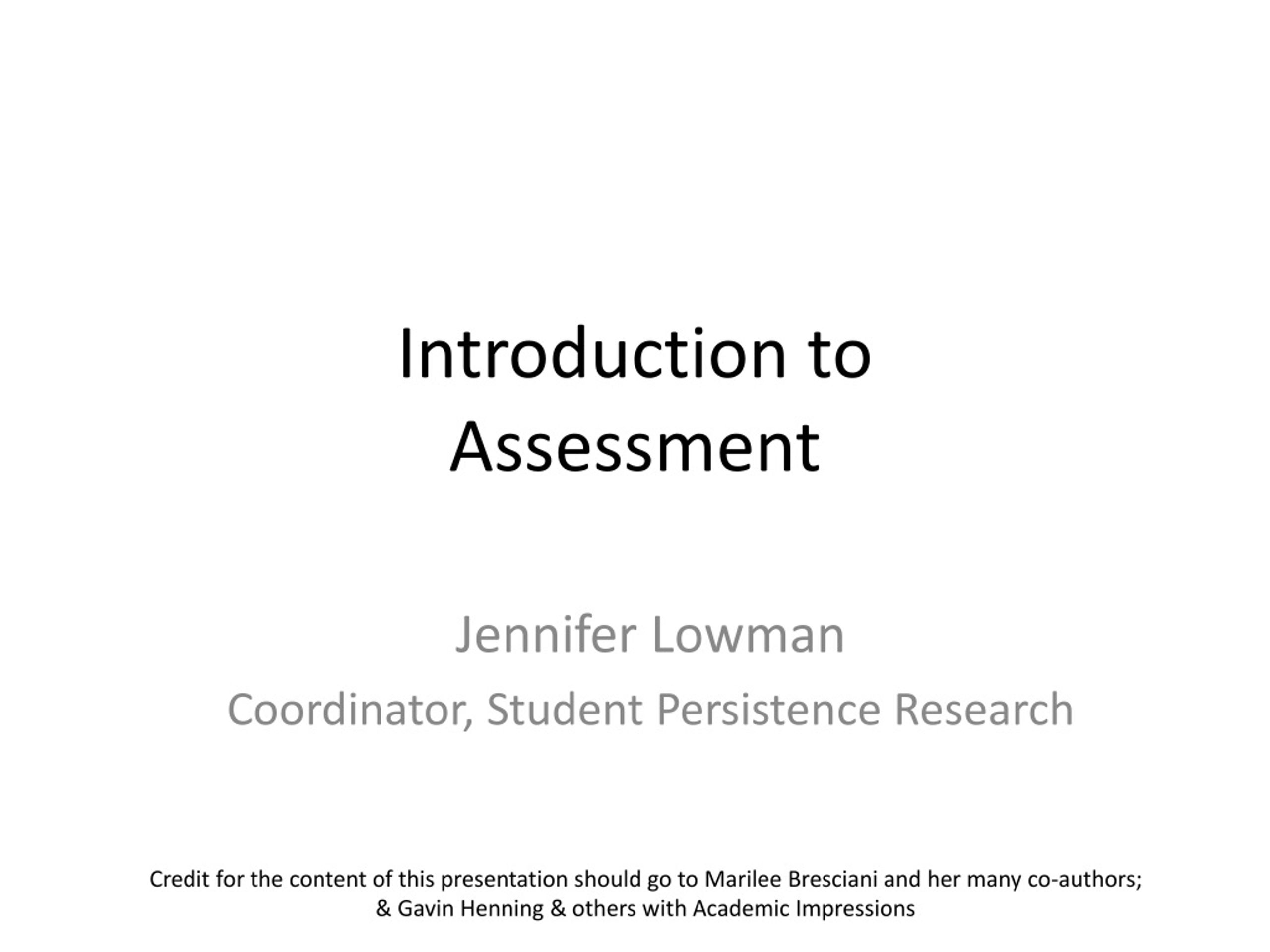PPT - Introduction to Assessment PowerPoint Presentation, free download ...