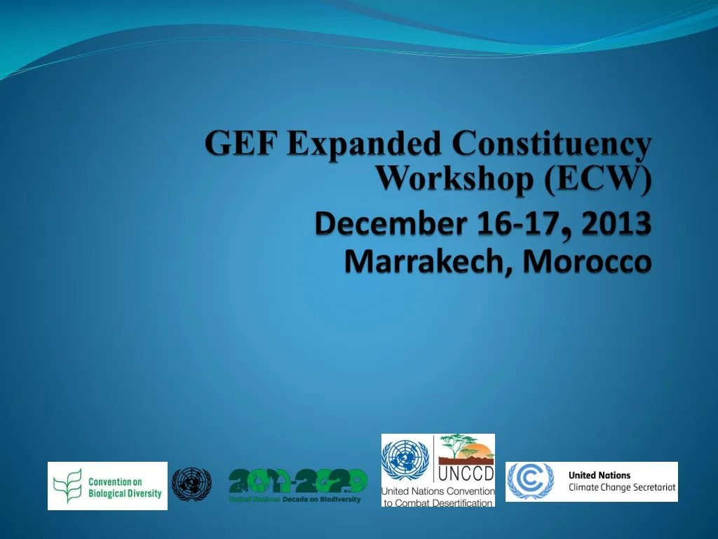 gef expanded constituency workshop ecw december 16 17 2013 marrakech morocco