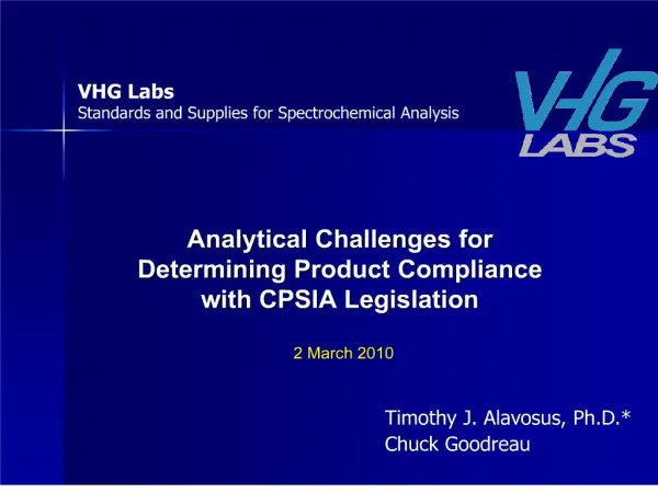 analytical challenges for determining product compliance with cpsia legislation
