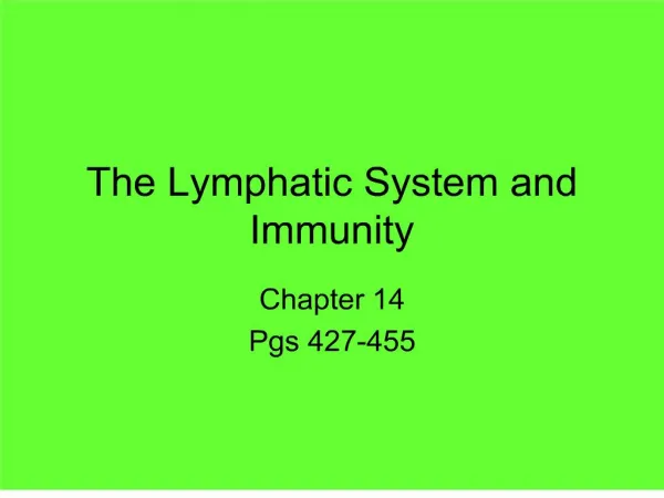 the lymphatic system and immunity