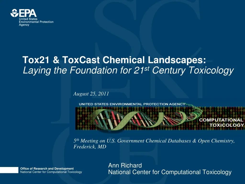 tox21 toxcast chemical landscapes laying the foundation for 21 st century toxicology