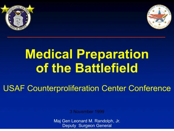 medical preparation of the battlefield usaf counterproliferation center conference