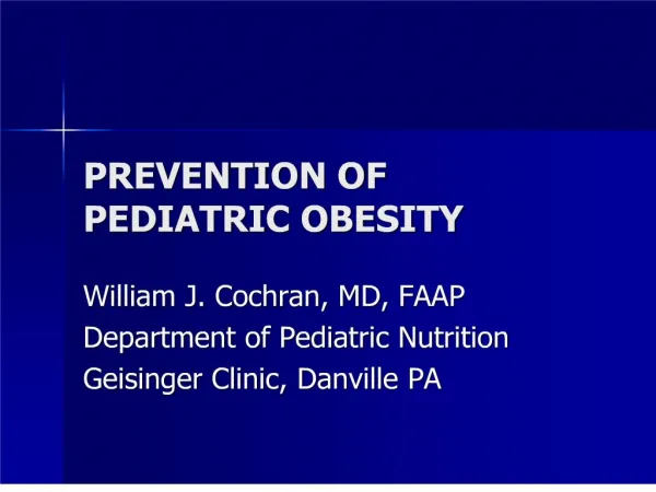 prevention of pediatric obesity