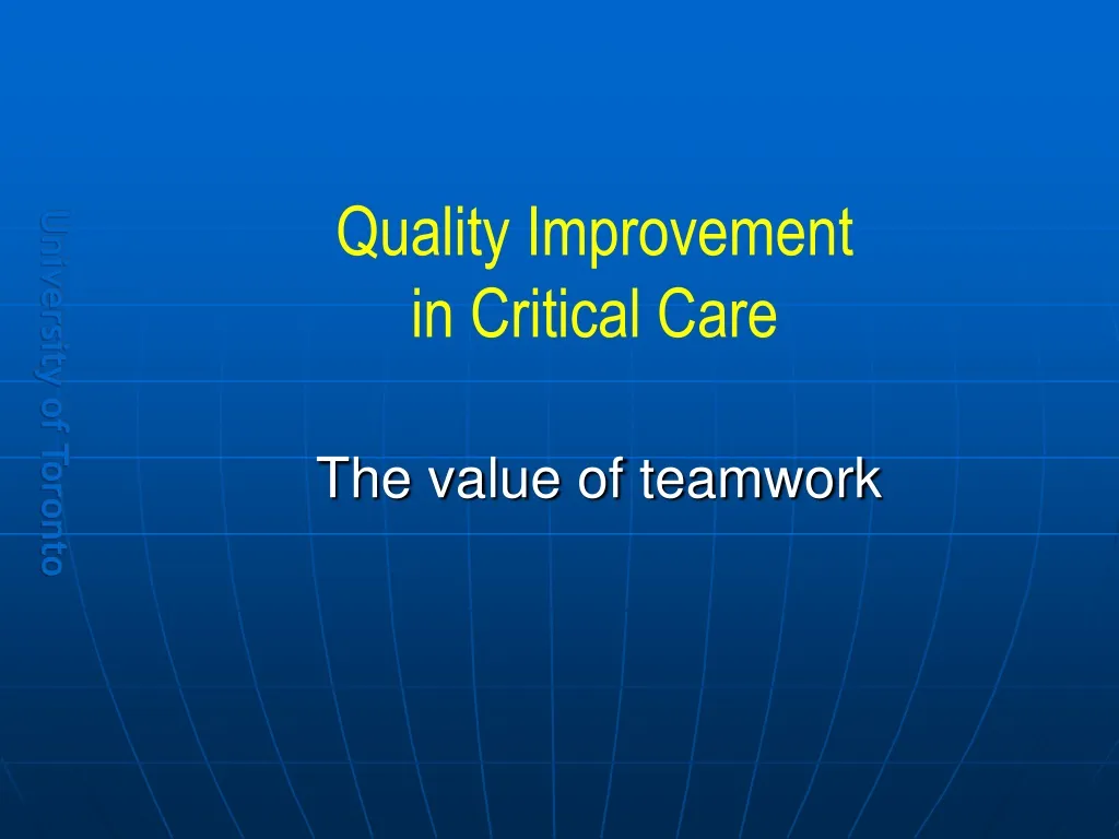 quality improvement in critical care