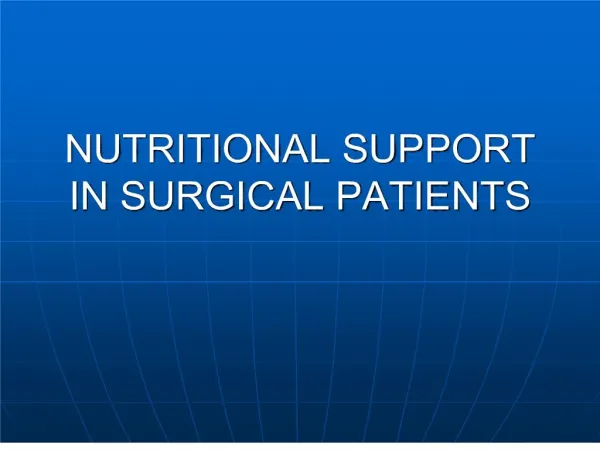 nutritional support in surgical patients