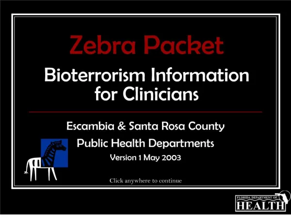 zebra packet bioterrorism information for clinicians