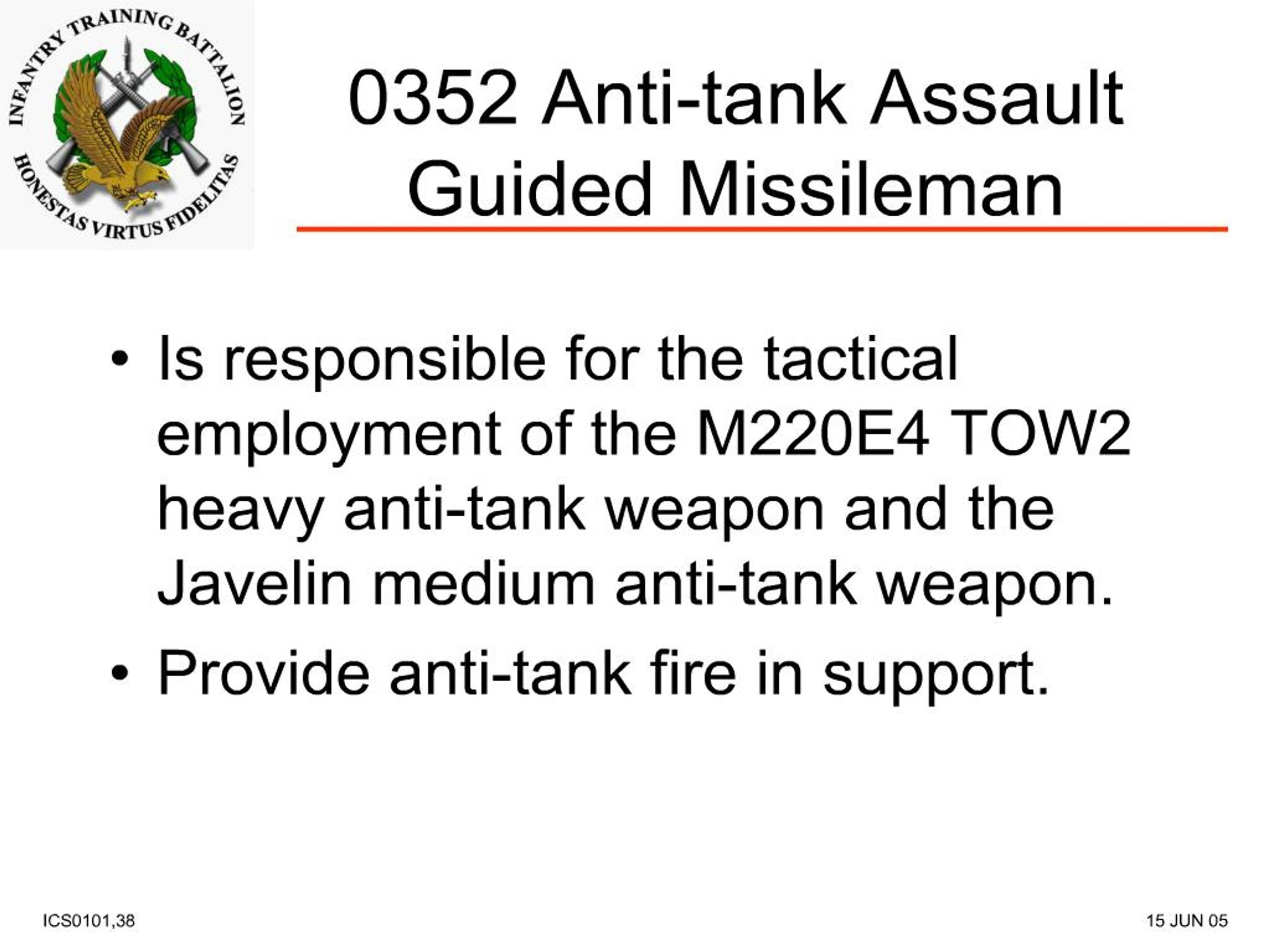 PPT - 0352 anti-tank assault guided missileman PowerPoint Presentation ...