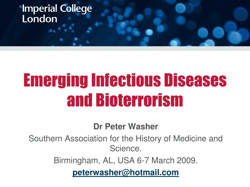 emerging infectious diseases and bioterrorism