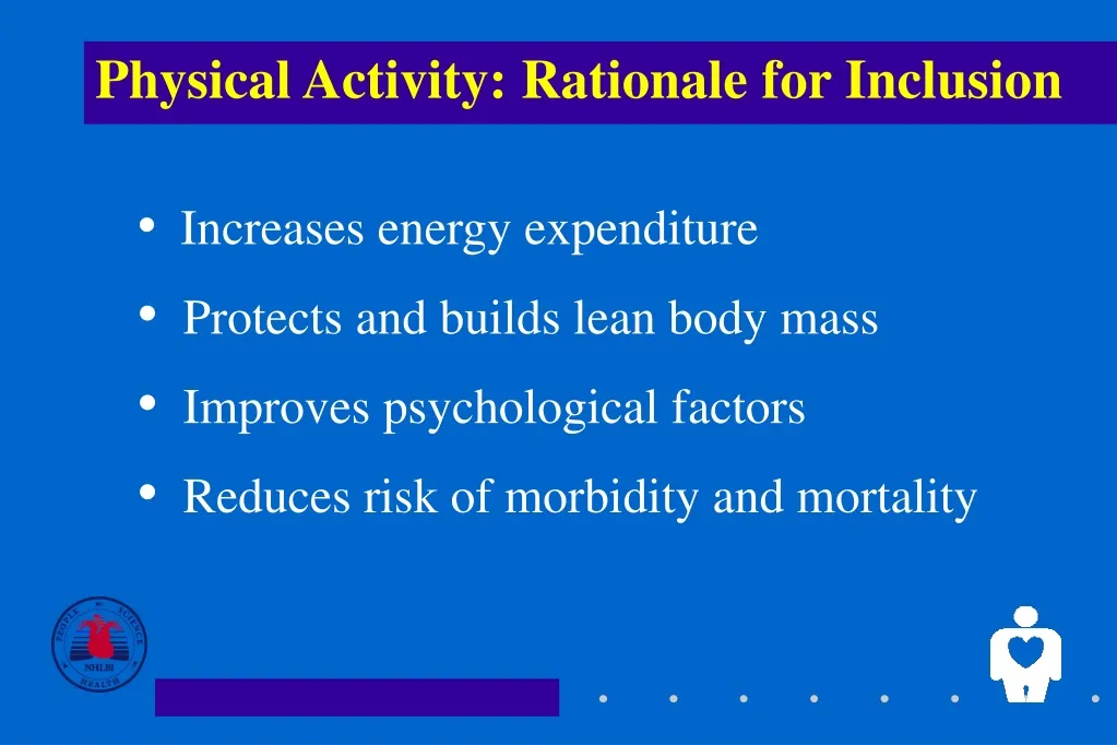 physical activity rationale for inclusion