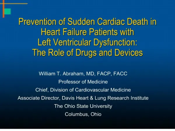 prevention of sudden cardiac death in heart failure patients with left ventricular dysfunction: the role of drugs and
