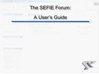 the sefie forum: - slide 1