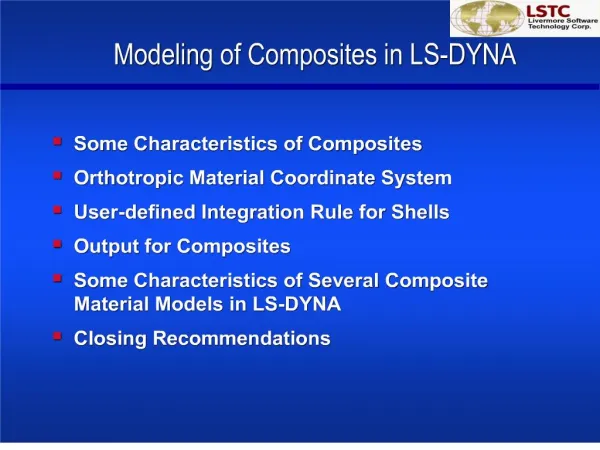 modeling of composites in ls-dyna