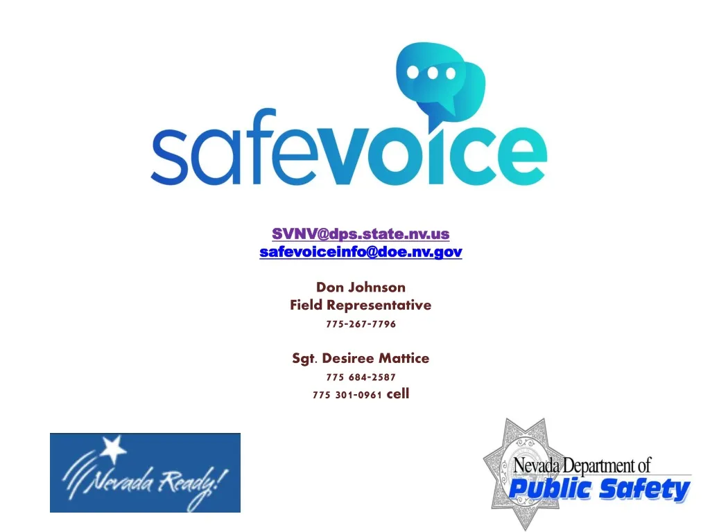 svnv@dps state nv us safevoiceinfo@doe