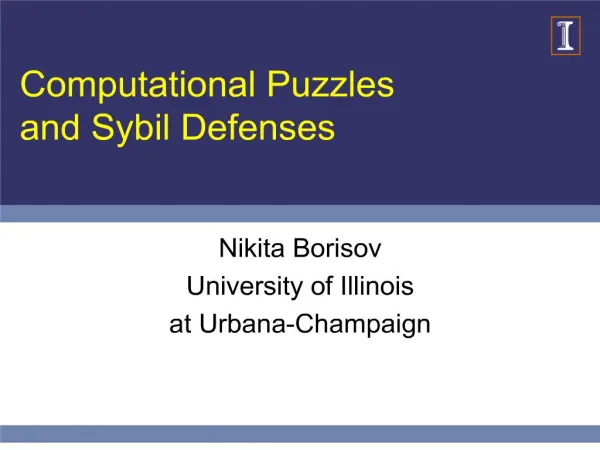 computational puzzles and sybil defenses