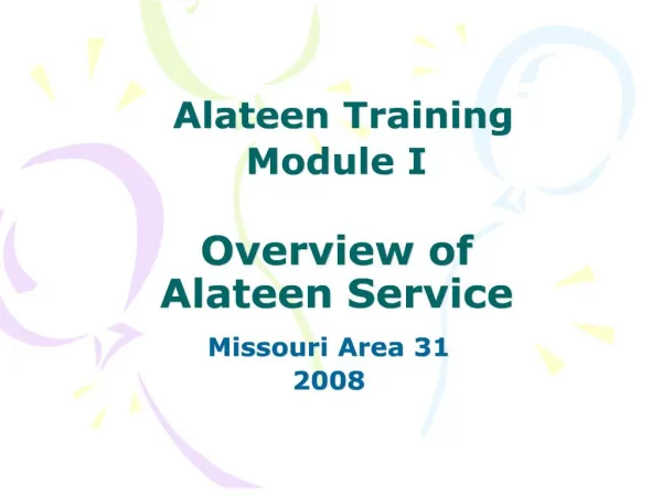 alateen training module i overview of alateen service