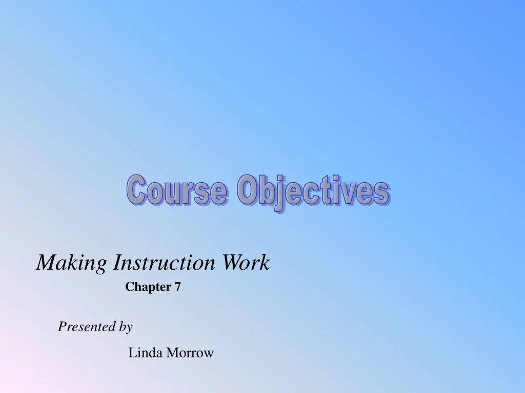 making instruction work chapter 7