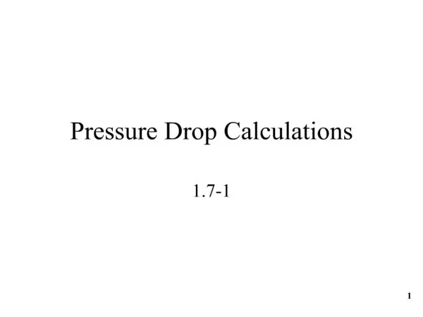 pressure drop calculations
