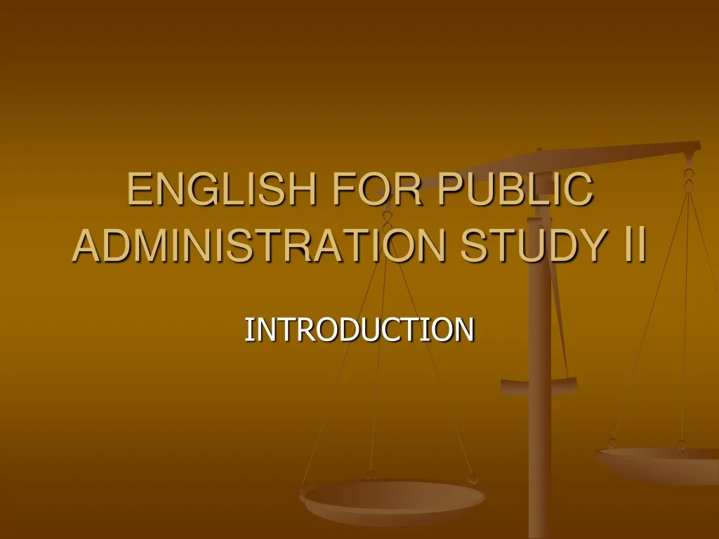 english for public administration study ii