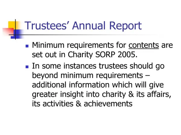 trustees annual report