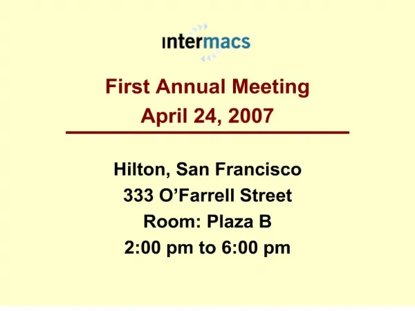 intermacs annual meeting presentation 2007