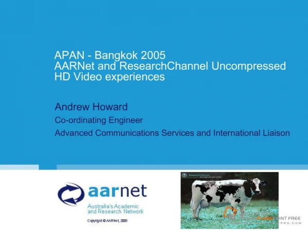 AARNet and ResearchChannel TransPacific HD video