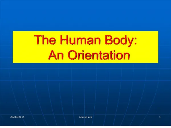 the human body: an orientation