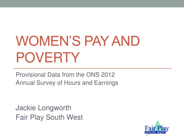 Women’s Pay and Poverty