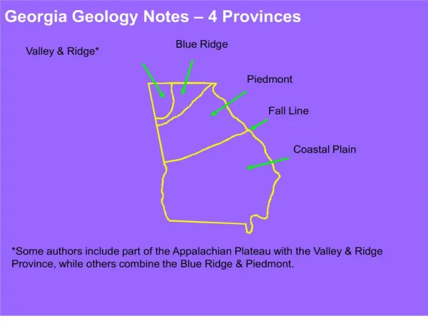 georgia geology notes 4 provinces