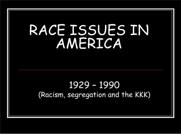 race issues in america