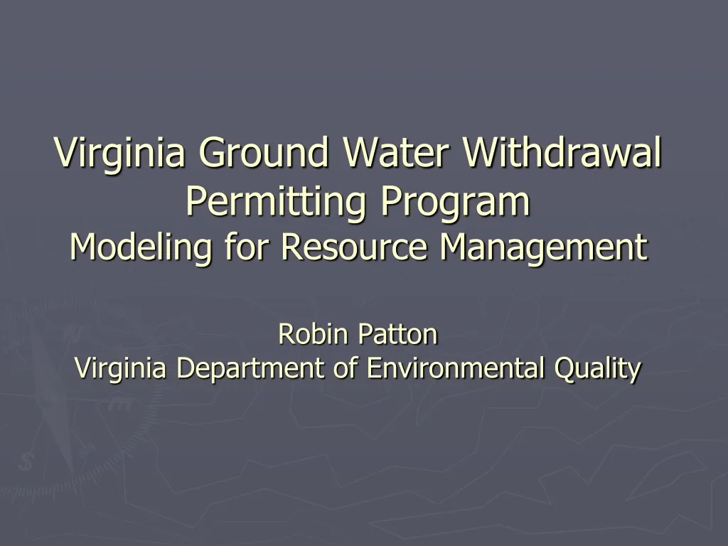 virginia ground water withdrawal permitting