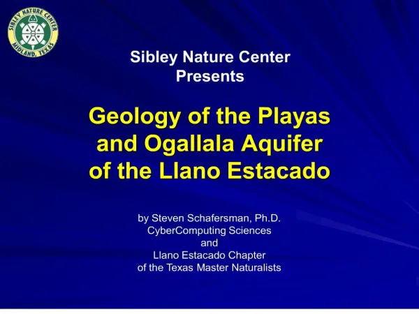 geology of the playas and ogallala aquifer of the llano estacado