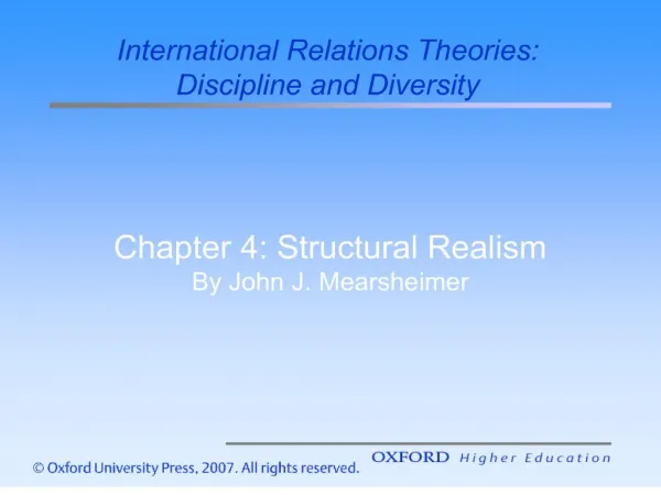 chapter 4: structural realism by john j. mearsheimer