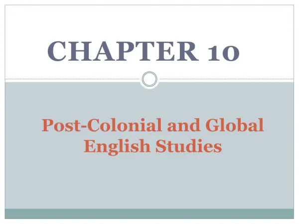 Post-Colonial and Global English Studies