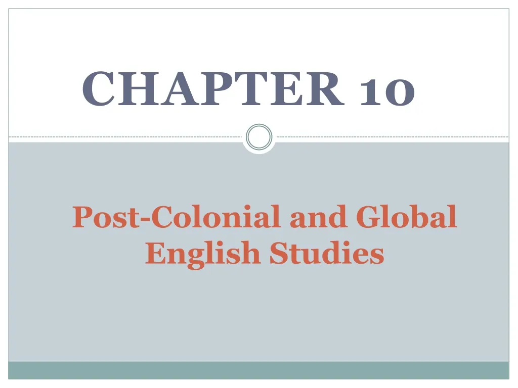 post colonial and global english studies