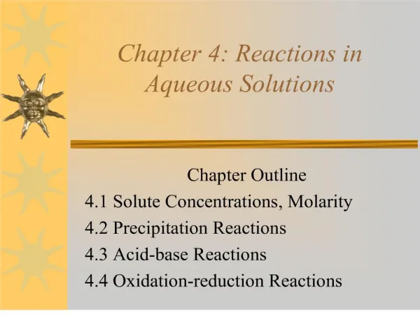 chapter 4: reactions in aqueous solutions