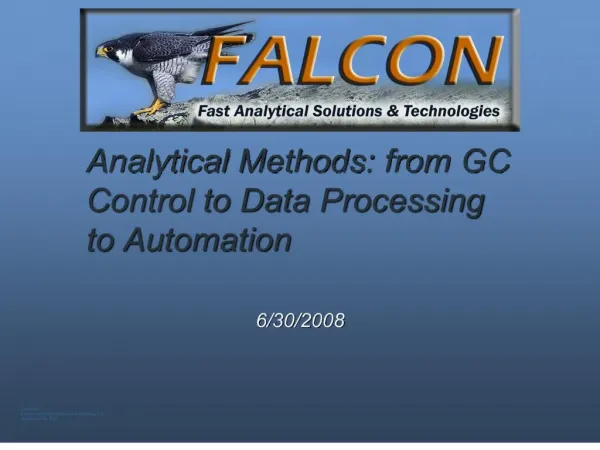 analytical methods: from gc control to data processing to automation