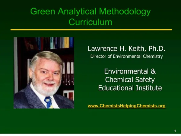 green analytical methodology curriculum