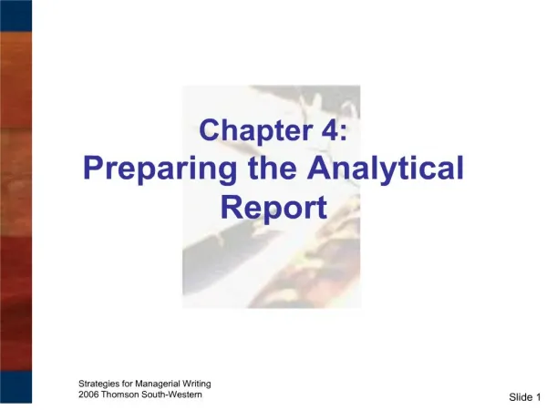 chapter 4: preparing the analytical report