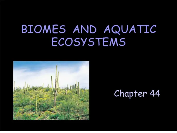 biomes and aquatic ecosystems